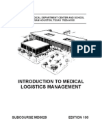 US Army Medical Course MD0029-100 - Introduction To Medical Logistics Management