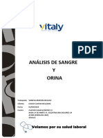 Análisis de Sangre Y Orina: Velamos Por Su Salud Laboral