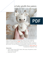 Amigurumi Baby Giraffe Free Pattern