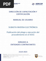 Manual SOCE Subasta Inversa Electronica Bienes o Servicios Entidades Contratantes