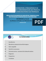 Régulation Economique Du Secteur Des CE Et Protection Des Consommateurs