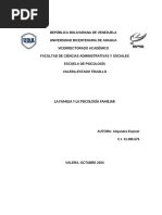 Informe: LA FAMILIA Y LA PSICOLOGÍA FAMILIAR