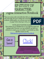 Digital Interactive Notebook: Deep Study of Character