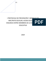 I Protocolo de Prevención y Abordaje de Maltrato Escolar