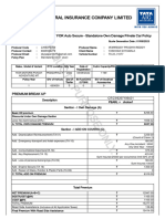 Tata AIG Motor Premium Quote - 3184 - QT - 23 - 6207106421