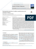 Environmental Assessment of Additive Manufacturing in The