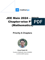 Math - Priority A Chapters PYQs (JEE Main 2024 - 2019) - MathonGo