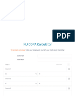 NU CGPA Calculator Online Free!