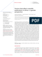 Factors That Affect Scientific Publication in Afri