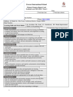 Progress Report Card - Primary - 2023-2024