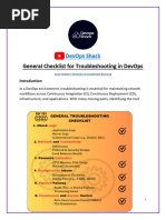 General Checklist For Troubleshooting in DevOps