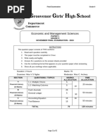 Grade 9 EMS Final Examination 2023