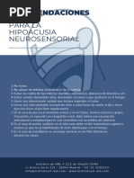 Recomendaciones Hipoacusia Neurosensorial