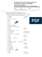 Soal PAS Bahasa Inggris Kelas 5