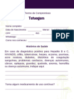 Documento A4 para Anamnese de Tatuagem e Piercing PDF