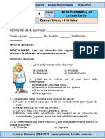 4to Grado Septiembre - Examen 08 Comer Bien, Vivir Bien (2024-2025)