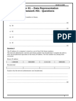 Chapter 01 - Data Representation Homework #01 - Questions: Igcse Cs 0984