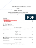 First Order Ordinary Differential Equations