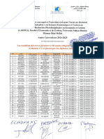 Liste Des Candidats Sélectionnés Pour Passer L'entretien Oral Pour Inscription À La Formation Doctorale LARPEG 2024-2025