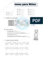 Ficha Divisiones para Niños para Tercero de Primaria