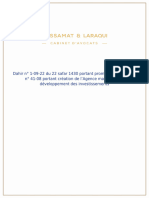 Dahir N° 1-09-22 Du 22 Safar 1430 Portant Promulgation de La Loi N° 41-08 Portant Création de L'agence Marocaine de Développement Des Investissements