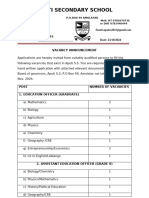 Vacancy Announcement