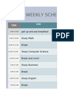 Dwight Mid Term Break TimeTable