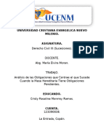 Análisis de Las Obligaciones Que Contrae El Que Sucede Cuando La Masa Hereditaria Tiene Obligaciones Pendientes.