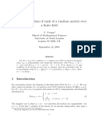 On The Distribution of Rank of A Random Matrix Over A Finite Field