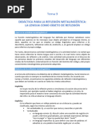 Tema 9 Didactica de La Reflexion Metalinguistica