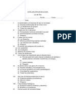 EVALUACION DE BIOLOGIA 1ro de Sec 2 Tema