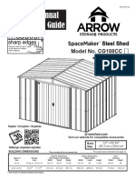 Arrow SpaceMaker Steel Shed 10' X 8' CG108CC Manual