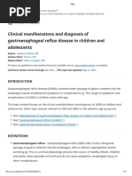 Clinical Manifestations and Diagnosis of Gastroesophageal Reflux Disease in Children and Adolescents