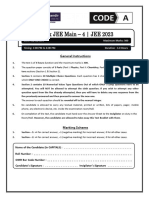 2023 JEE Mock JEE Main-4 - Paper