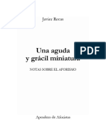 Una Aguda y Gracil Miniatura Notas Sobre El Aforismo 1198700