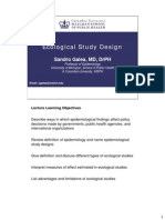 Ecological Study Design: Sandro Galea, MD, DRPH