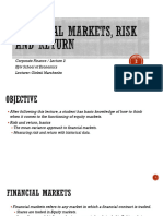 KSE CorpFin - L2. Financial Markets, Risk and Return + Extra Slides