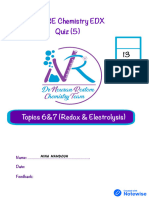 IGCSE Chemistry Quiz : Cs 6&7 (Redox & Electrolysis)