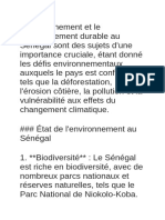 Environnement Et Développement Durable Au Senegal