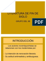 Literatura de Fin de Siglo Novela 98