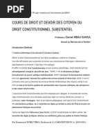 NOTES DU COURS Droit Et Devoir Ou Droit Constitutionnel Substentiel