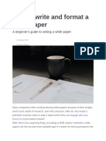 How To Write and Format A White Paper