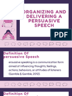 ORGANIZING AND DELIVERING AN INFORMATIVE SPEECH 1