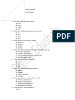 Atoms and Molecules Worksheet Class 9th