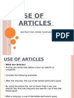 Use of Articles