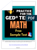 Free Sample GED Math Test - Answer Key and Guide