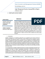 Ekon, Bassey and Bemnet, Isayas: Factors Impacting Strategic Management Practices Among Smes in Nigeria