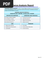 III Variance Analysis Report