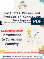 III Phases and Process of Curriculum Development