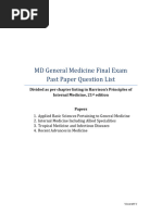 MD General Medicine Questions List